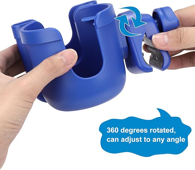 Accmor Stroller Cup Holder with Hook, Bike Cup Holder, Universal Cup Holder for Uppababy Nuna Doona Strollers, 2-in-1 Cup Phone Holder for Stroller, Bike, Wheelchair, Walker, Scooter
