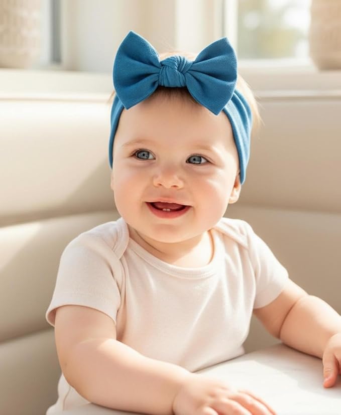 Baby Girl Headbands-Infant,Toddler Cotton Handmade Hairbands with Bows Child Hair Accessories