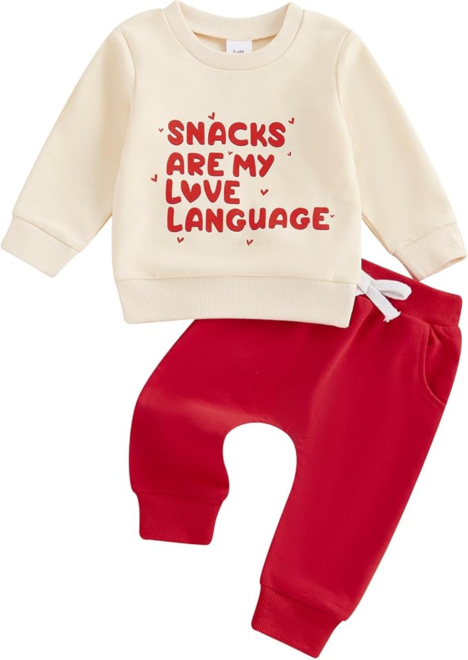 Infant Baby Boy Fall Clothes Set Funny Letter Sweatshirt Pant Outfit Toddler Winter Clothes 6 12 18 Months 2T 3T
