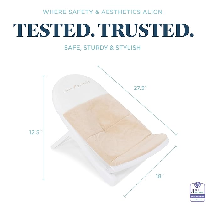 Baby Delight Cushy Nest Cloud Premium Organic Infant Bather | Baby Bath Seat | Comfortable Infant Bath Seat with Support | for Sinks and Tubs | Organic Oat