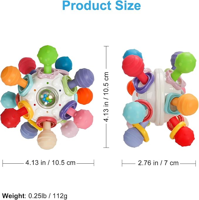 Baby Montessori Sensory Toys for 0-6 6-12 Months, Baby Teether Teething Toys for Babies 0 3 6 9 12 18 Months, Newborn Infant Learning Developmental Toys Gifts for 1 2 Year Old Boys Girls