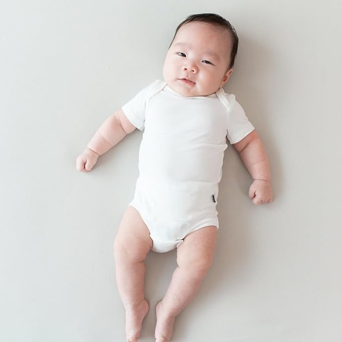 KYTE BABY Unisex Bodysuits, 2-Pack Short Sleeve Baby Bodysuits, 97% Rayon made from Bamboo, 3% Spandex