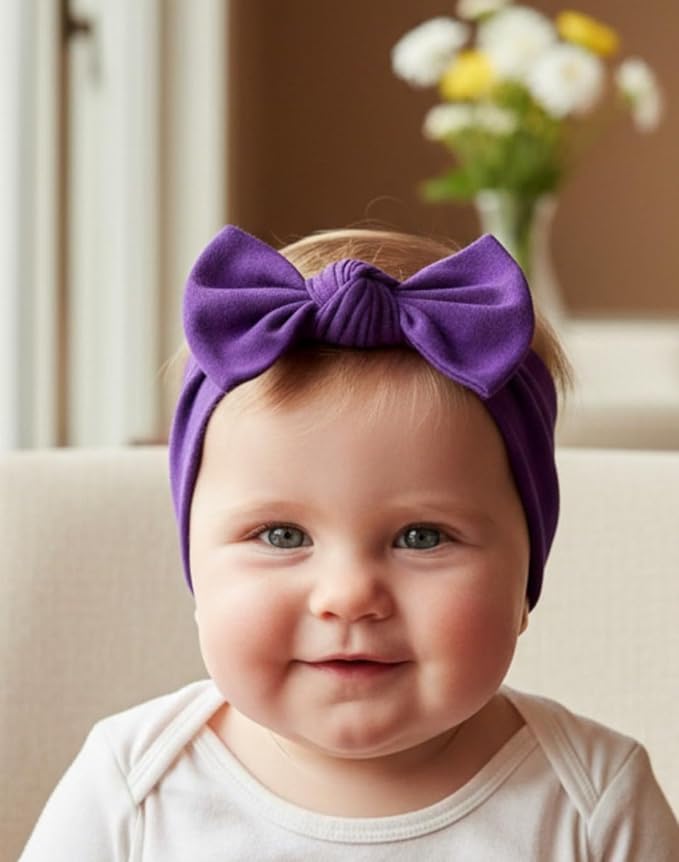 Baby Girl Headbands-Infant,Toddler Cotton Handmade Hairbands with Bows Child Hair Accessories