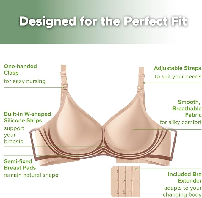 haakaa Nursing Bras for Breastfeeding, Ultra Comfort Jelly Strip“ Supportive Maternity Bras Wireless Pregnancy Bras