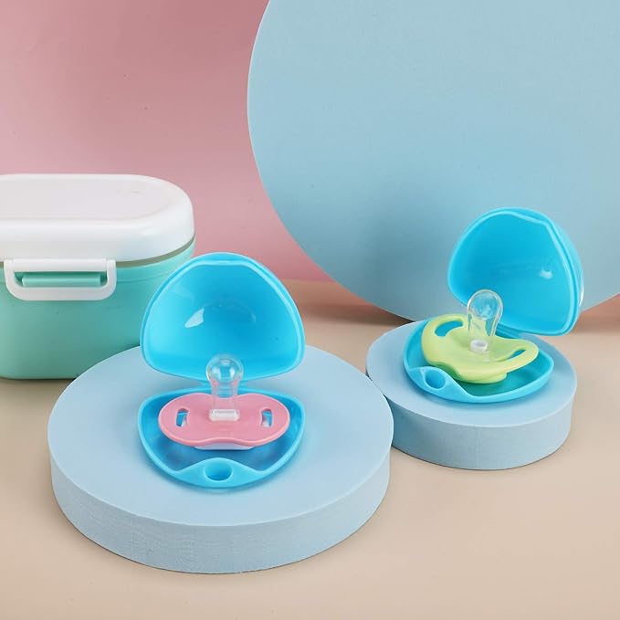 Accmor Pacifier Case, Pacifier Holder Case, Pacifier Container for Travel, BPA Free, Blue, 3 Pack
