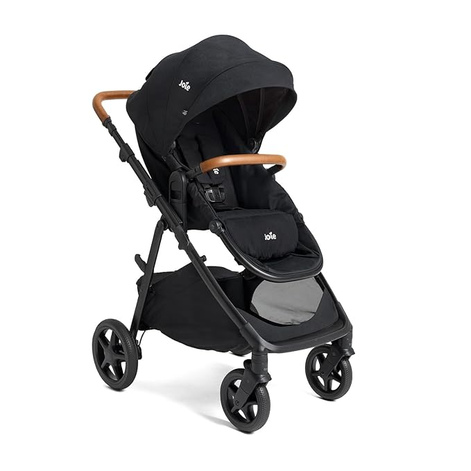 Joie Ginger and Mint Latch Travel System – 4-in-1 Travel System with Base-Free Infant Car Seat & Stroller, Built-in Latch for Easy Install and an Included All-Terrain Stroller (Shale Dark)