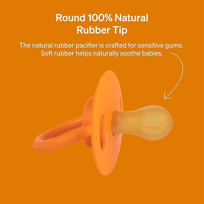 Natural Rubber Pacifier by LoveNoobs, 4 Pack, Pacifiers 0-6 Months, Baby Starter Kit, Newborn Silicone Dummy, Orthodontic, Teething Soothers, Newborn Gift