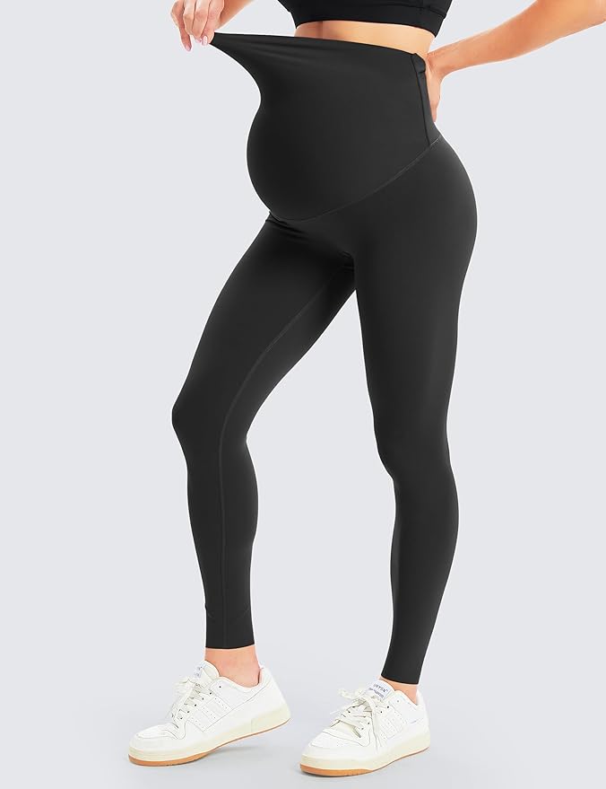 BONVIGOR Women's Maternity Leggings Over The Belly Bump Workout Full Length Leggings Running Active Yoga Pants