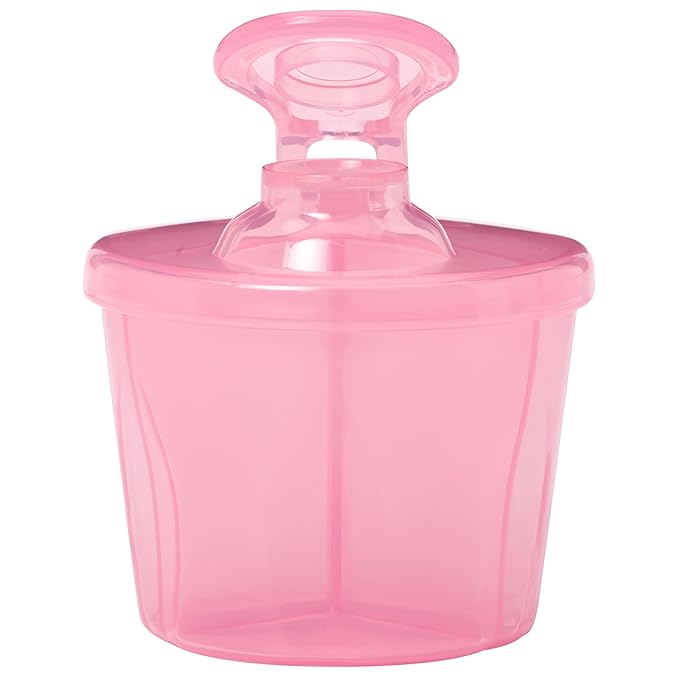 Dr. Brown's Baby Formula Dispenser with Snap-On Lid for On-The-Go Feedings, Milk Powder Dispenser for Traveling with Infant, Pink, 2-Pack