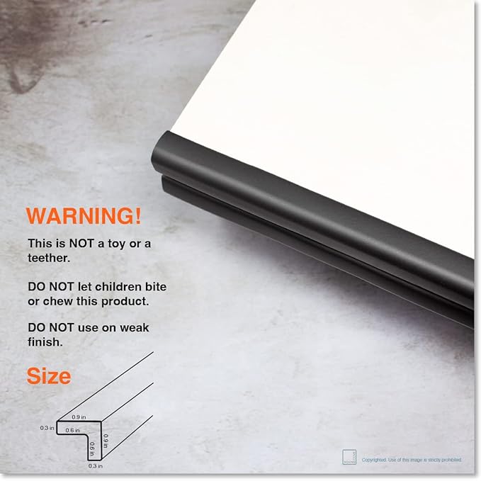 Roving Cove Slimfit Edge Protector for Baby Proofing (9ft Small Edge Only), Soft Rubber Foam Furniture Edge Bumper Guard, Desk Edge Cushion, 3M Adhesive, Onyx Black