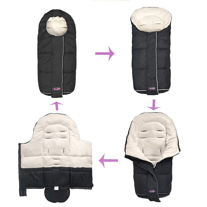 funlife Width Adjustable Universal Stroller Footmuff Designed for Baby Grows,Waterproof High Performace Stroller Bunting Bag,Beige