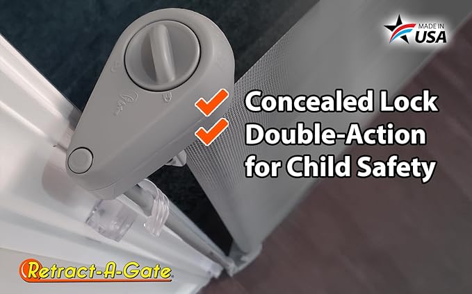 Retract-A-Gate 52" Gray: The Original and only Made in USA Retractable Baby, Dog, & Cat Gate