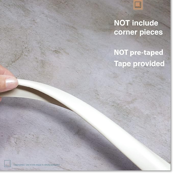 Roving Cove Slimfit Edge Protector for Baby Proofing (9ft Small Edge Only), Soft Rubber Foam Furniture Edge Bumper Guard, Desk Edge Cushion, 3M Adhesive, Oyster White (Off White)