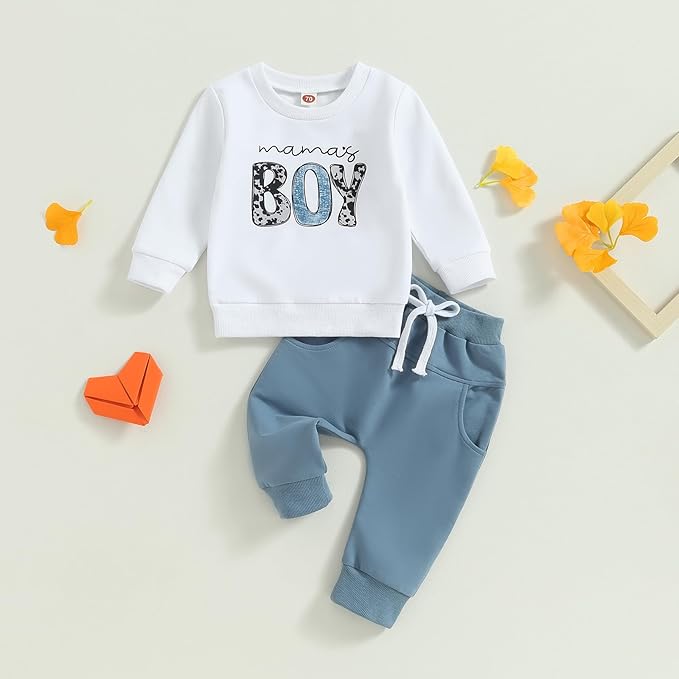 CIYCUIT Toddler Baby Boy Clothes Long Sleeve Sweatshirt Pants Set Fall Winter Outfits