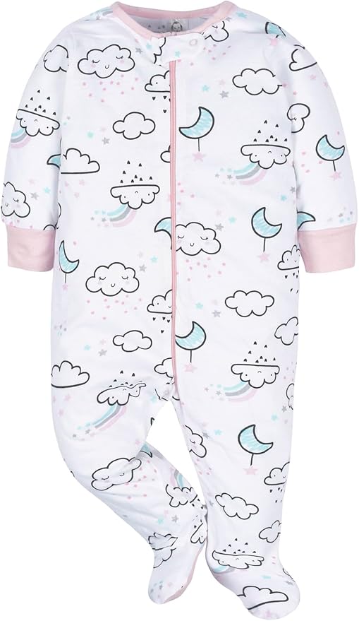 Gerber baby-girls 4 Pack Sleep 'N Play Footie