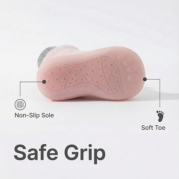 Baby Sock Shoes Toddler Walking Shoes Infant Non-Slip Slippers with Soft Rubber Sole Baby Boys Girls Sneakers