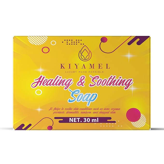 KIYAMEL Healing & Soothing Baby Soap, Gentle Bath Bar with Organic Shea Butter Natural Moisturizing Soap for Sensitive & Dry Skin Mild Daily Care for Soft, Healthy Skin