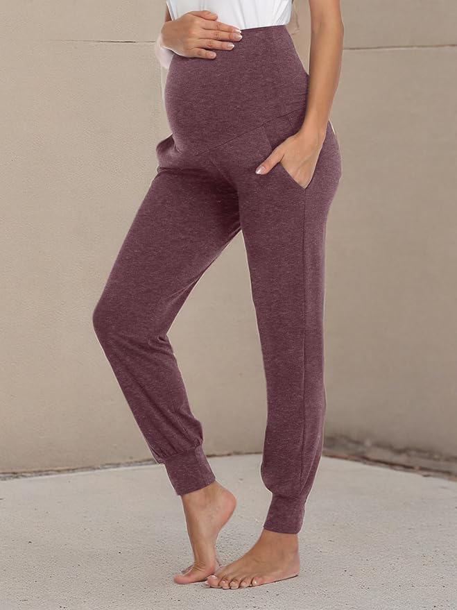 AMPOSH Women's Maternity Pants Stretchy Lounge Workout Sweatpants Casual Loose Comfy Pregnancy Joggers with Pockets
