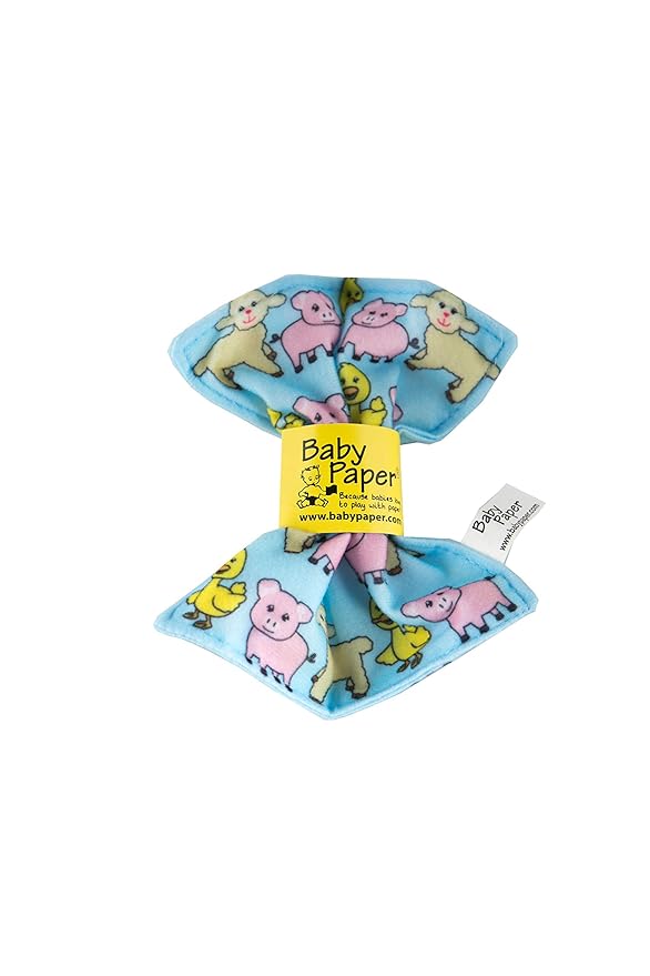 Original Baby Paper - Crinkle Teether and Sensory Toy for Babies and Infants | Farm Animal | Non-Toxic, Washable | Great for Baby Showers