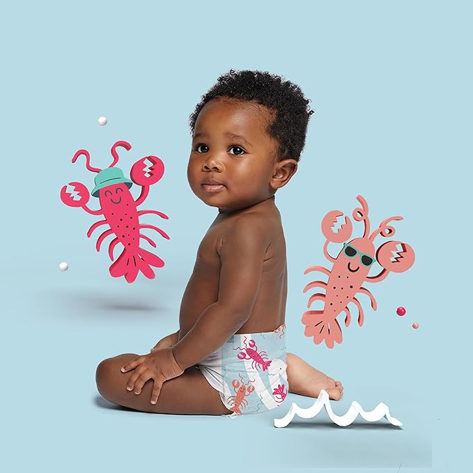 Hello Bello Premium Swim Diapers, Size S (16-28 lbs), Cute Extra-Bright Lobster Designs, 20 Count (Pack of 2)
