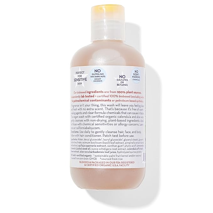 California Kids Shampoo + Body Wash | Super Sensitive Unscented | Gentle Skin Care for Kids + Teens | 100% Plant-Based | Hypoallergenic | 8.5 oz