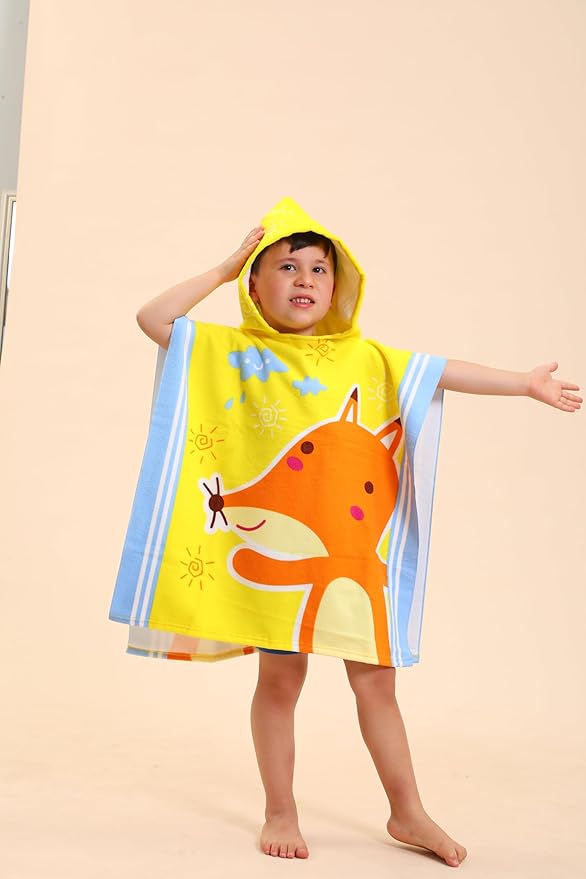 TEHALK Hooded Towels for Kids - Swimming Towels/Robes for Boys/Girls 2-10, Poncho Beach Towels with Hood