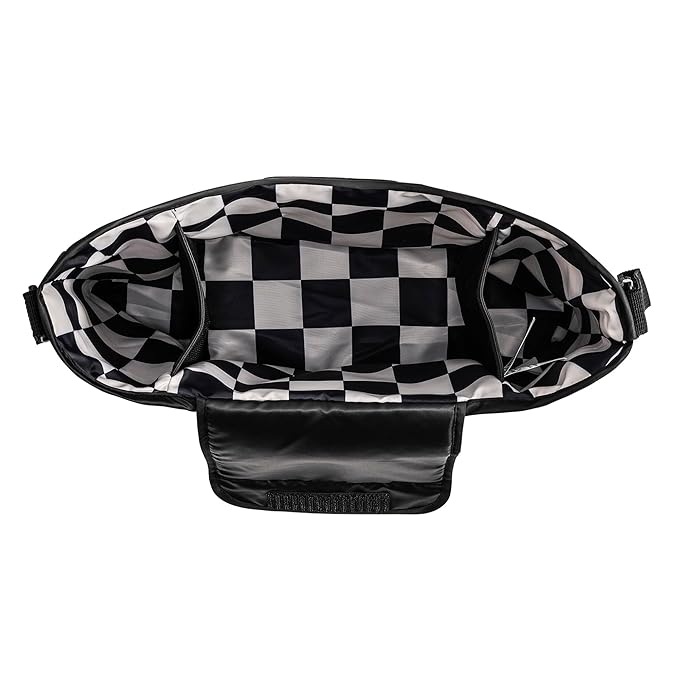 Tiny Twinkle Universal Stroller Organizer with Adjustable Strap | Waterproof Stroller Caddy Fits Baby Jogger, Nuna, Donna and Bugaboo Strollers (Black Checkers)