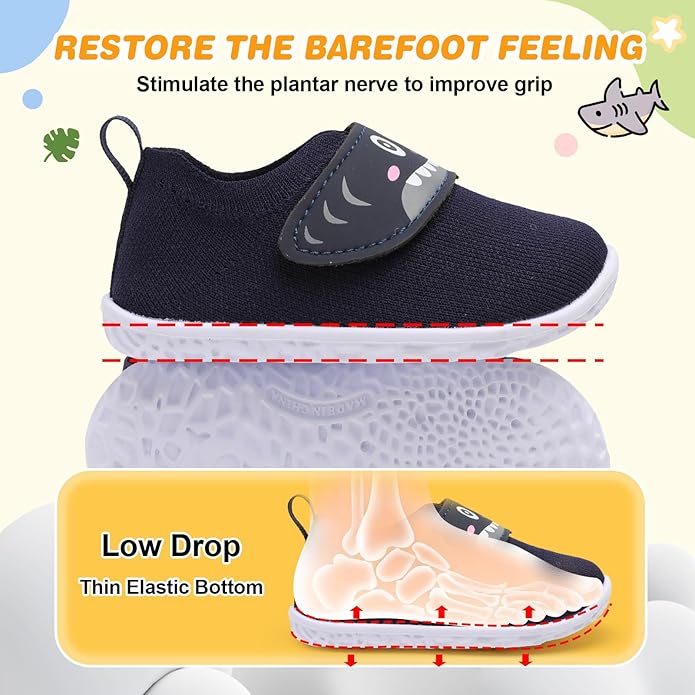 L-RUN Baby Shoes Boys Girls First Walking Shoes Infant Sneakers Toddler Crib Shoes Lightweight Breathable Non-Slip Soles