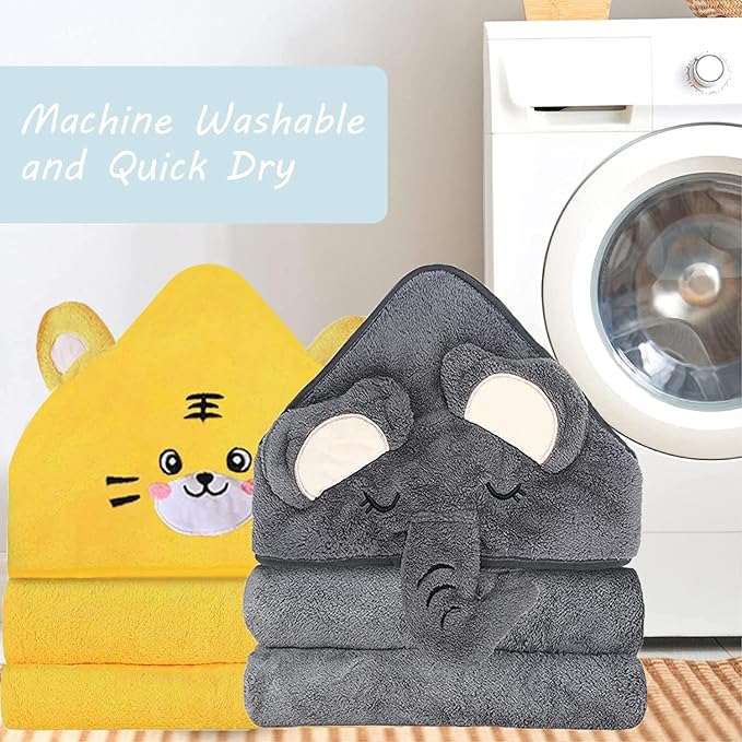 Hooded Baby Towels - Premium Ultra Soft Organic Baby Bath Towel – Absorbent and Hypoallergenic Towels for Baby Boy Girl, Toddler, Newborn Essentials (Tiger)