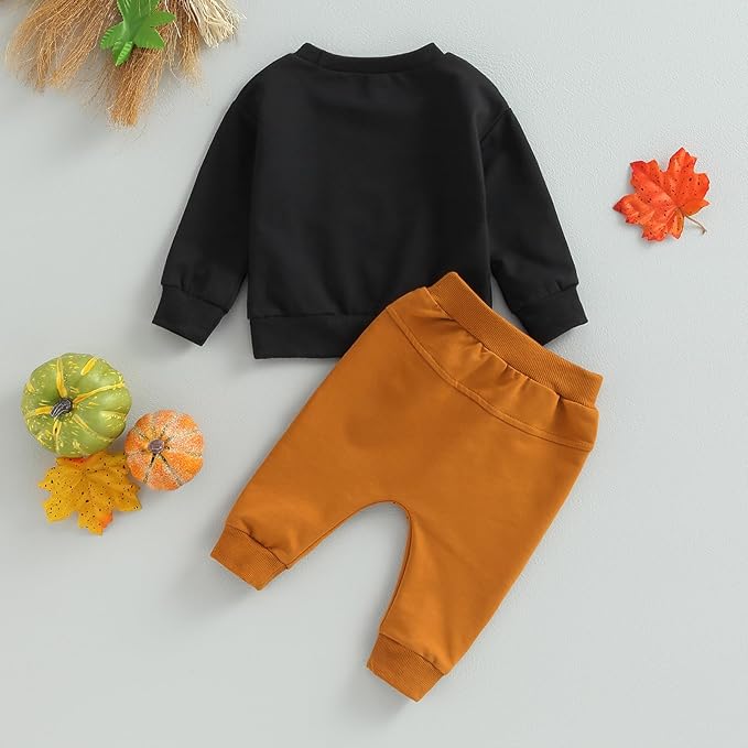 Baby Boy Fall Clothes Set Long Sleeve Crewneck Sweatshirts Pants Cute Infant Newborn Outfits 6 12 18 24 Months 2T