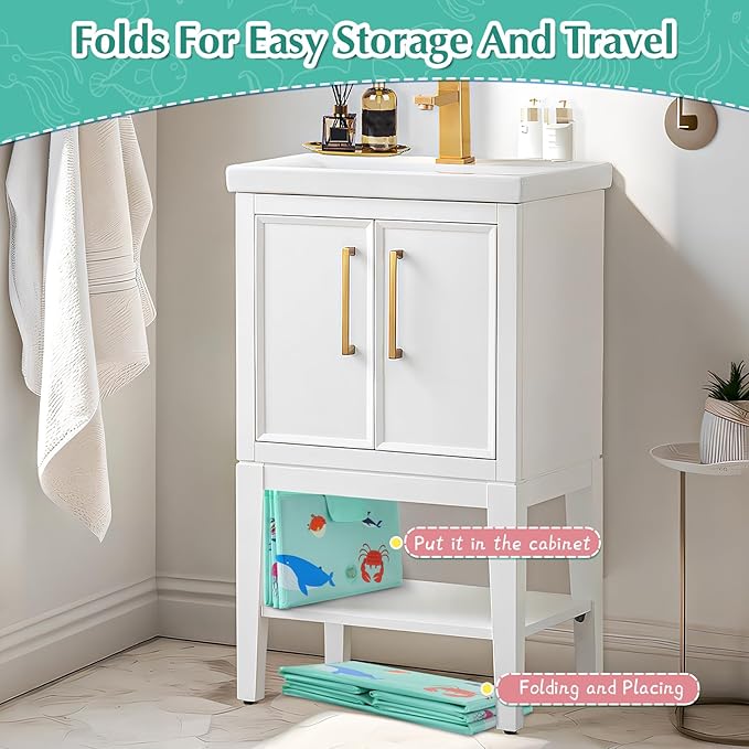 Portable Foldable Baby Bathtub with Drain Plug, 30" L x 15.2" W x 8.6" H Kids Travel Tub, Converts Shower to Tub, No Assembly Folds Flat for Storage, for Infant Toddler 6M-5 Years, Green