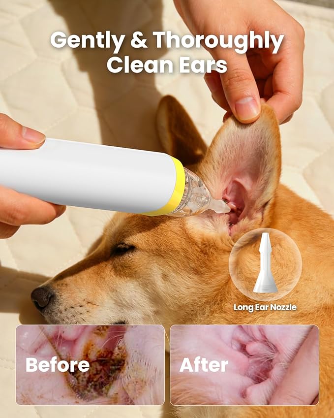 GROWNSY Electric Nasal Aspirator for Pet, Whisper-Quiet Nose & Ear Suction for Dogs, Cats, Puppies & Kittens, Adjustable Suction, Food-Grade Silicone, Relieve Congestion, Clear Milk, Clean Ears