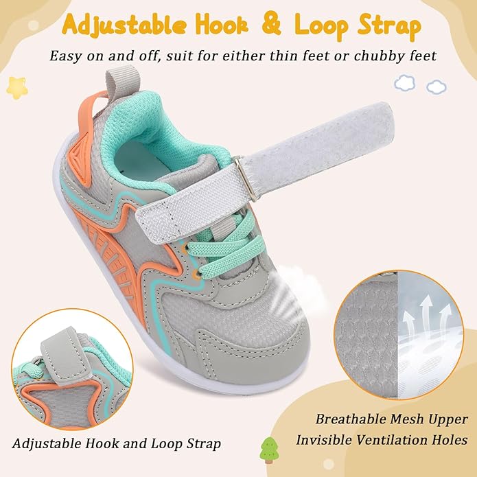 L-RUN Baby Shoes Boys Girls First Walkers Breathable Infant Sneakers Flexible Non-Slip Sole Walking Shoes for Toddlers