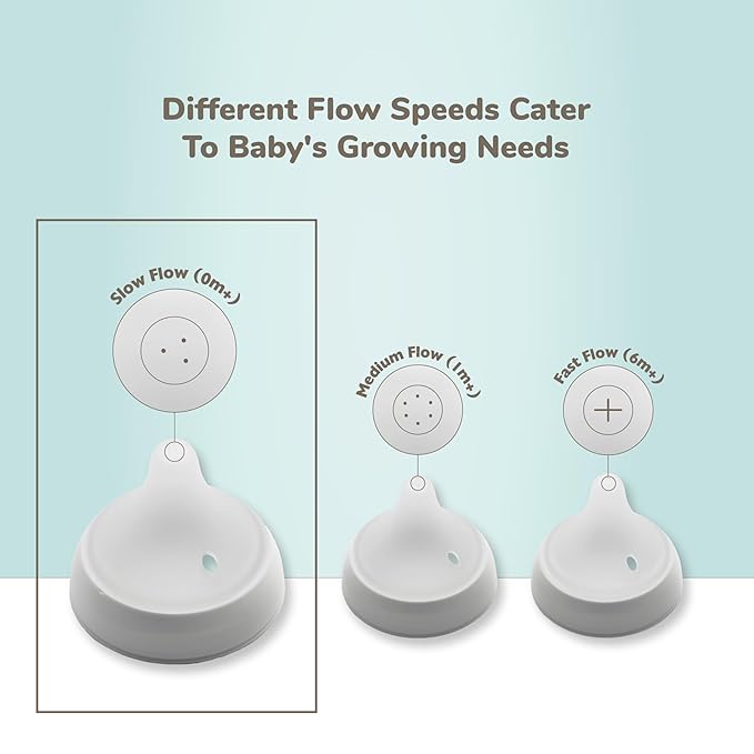 NUK Perfect Match 2-in-1 Natural and Anti-Colic Bottle with Medium Flow, Wide, Adaptable Nipple, 5oz., 4 Pack, BPA Free