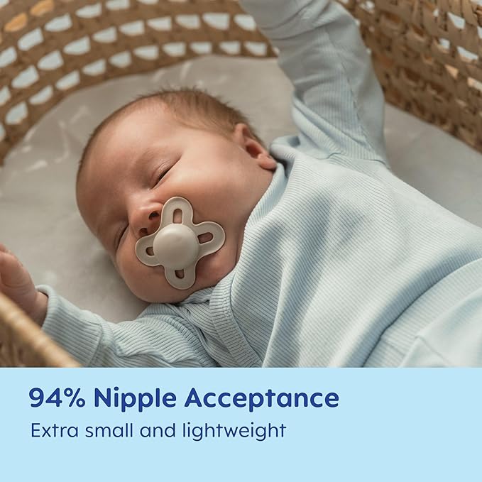 MAM Original Start Matte Baby Pacifiers 0-3 Months Newborns, BPA-Free Skin Soft Silicone Nipple, Developed with Medical Experts, Easy to Clean, 4 Count