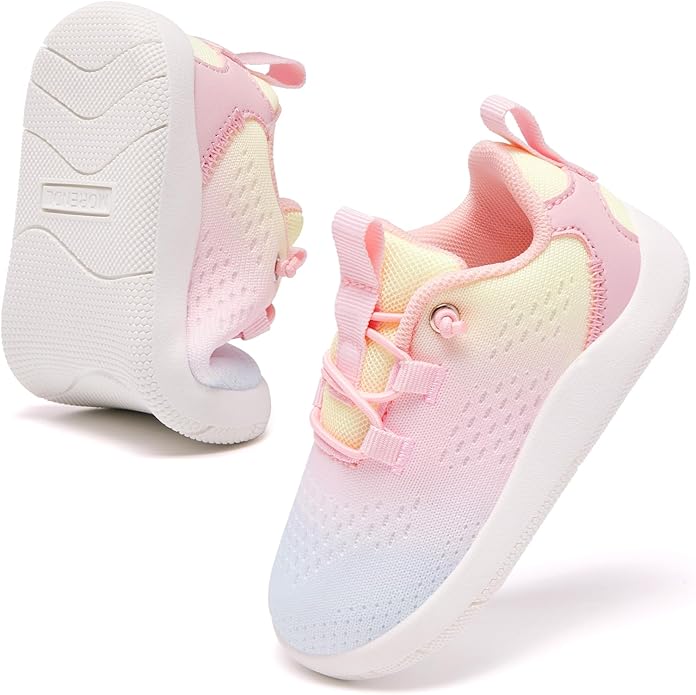 MORENDL Wide Toddler Shoes Baby Walking Shoes Girls Boys Zero Drop Minimalist Sneakers Slip On Tennis Shoe Breathable Naturally Flexible