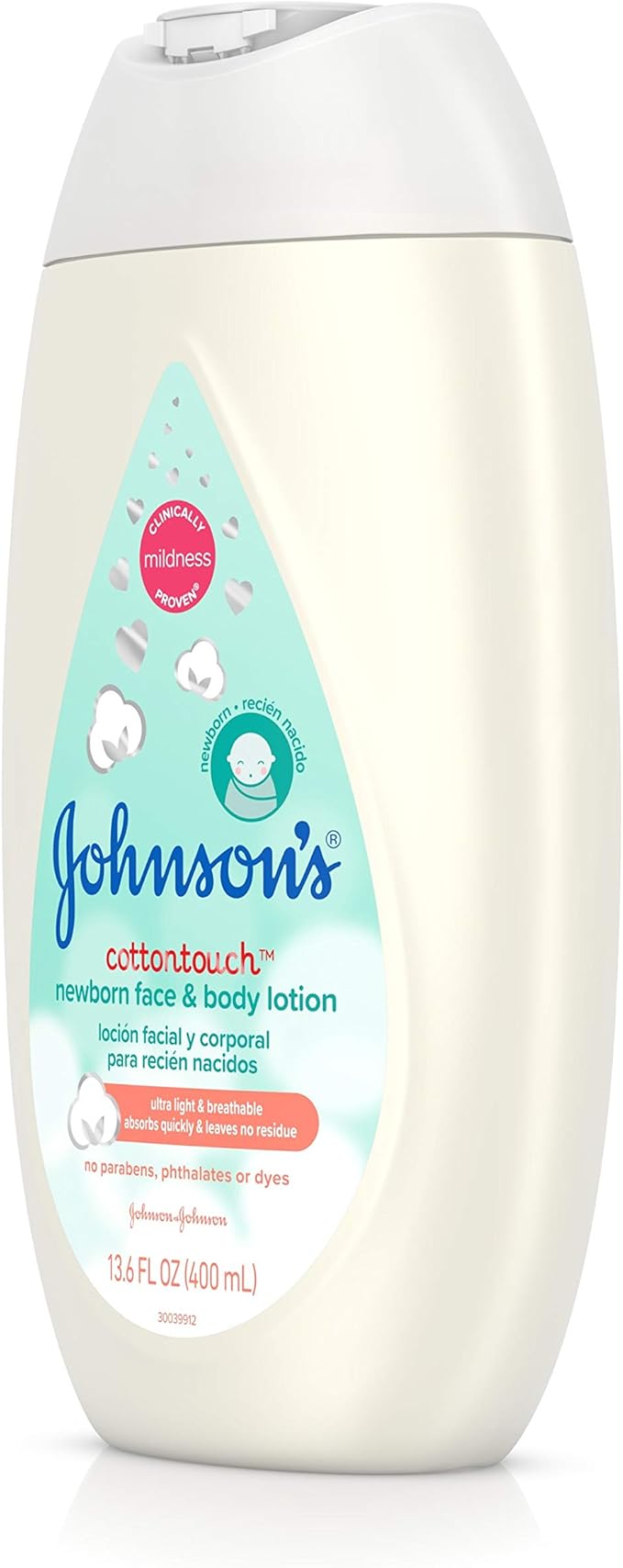 Johnson's Baby Comfort Touch Newborn Baby Face & Body Lotion, Silky Moisturizing Lotion, Toddler Essentials, Hypoallergenic, No added Parabens &Dyes, 13.6 fl. oz (Pack of 2)