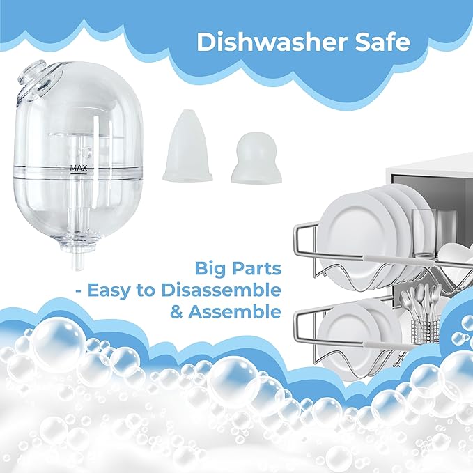 The ‘HappyNose’ Nasal Aspirator with 3X Greater Suction for Baby Toddler Kids & Adults - Rechargeable Snot Booger Mucus Vacuum Device - Nose Sucker Machine