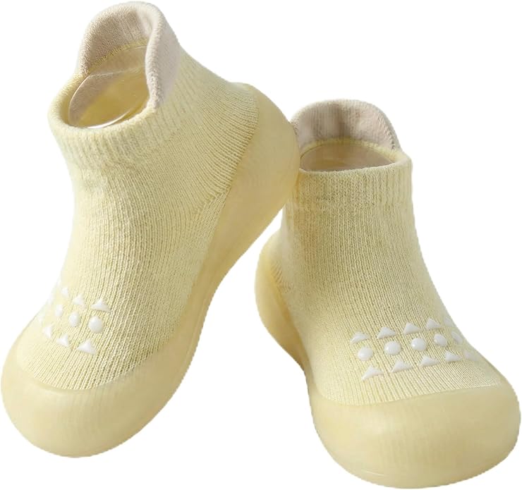 Hstyle Baby Sock Shoes Toddler Walking Shoes Infant Non-Slip Slippers Soft Rubber Sole Sneakers for Baby Boys Girls