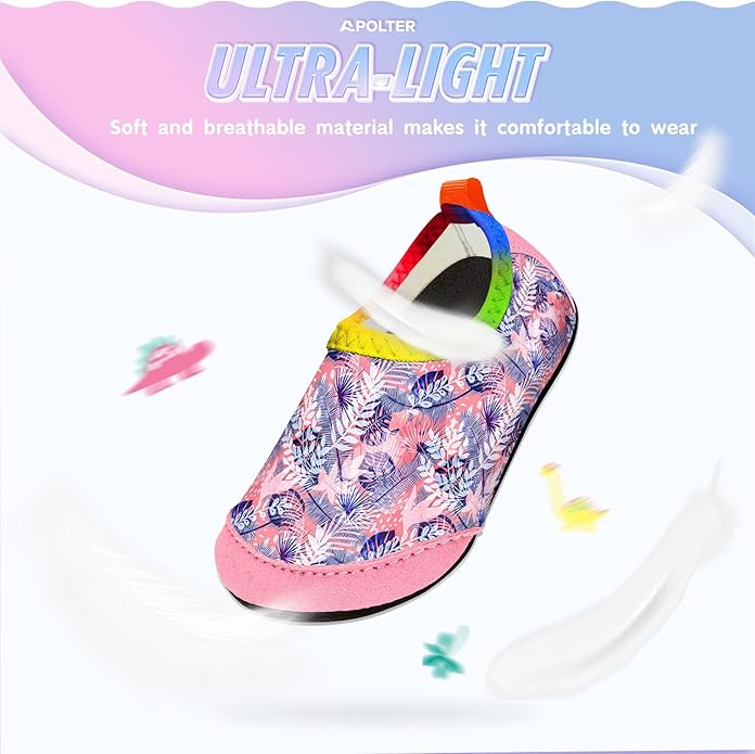 Baby Boys and Girls Swim Water Shoes Barefoot Aqua Socks Non-Slip for Beach Pool Toddler Kids