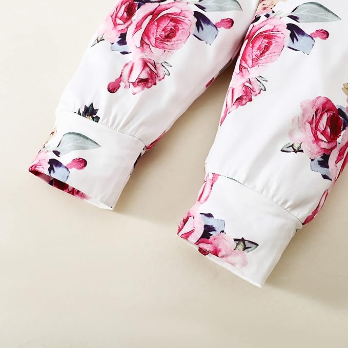 Yvowming Newborn Baby Girl Clothes Outfits Infant Hoodie Sweatshirt Pants Headband Toddler Girl Clothing Set