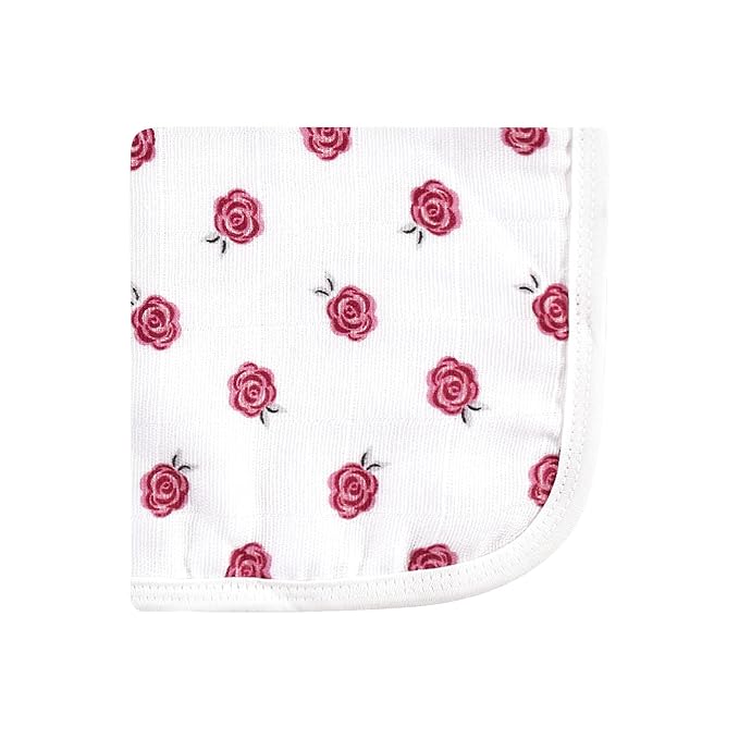 Hudson Baby Unisex Baby Cotton Muslin Washcloths, Rose, One Size