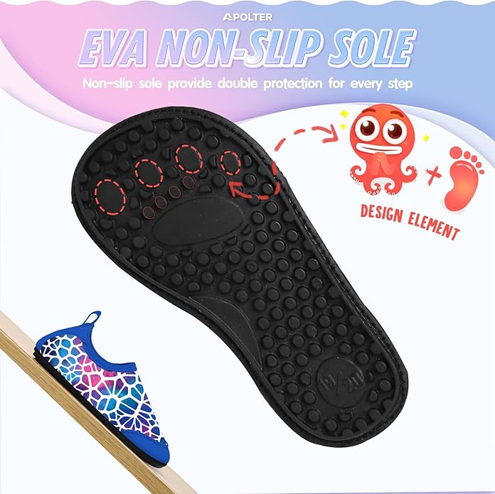 Baby Boys and Girls Swim Water Shoes Barefoot Aqua Socks Non-Slip for Beach Pool Toddler Kids