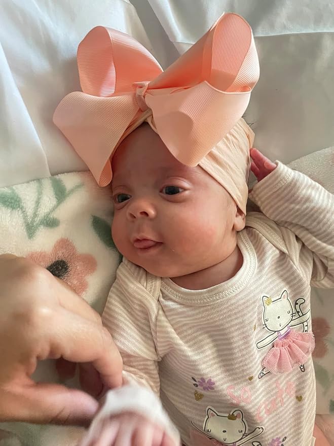 CÉLLOT 20 Colors Baby Bow Wide Turban Headbands Girls Big 6 inches Hair Bows Head Wraps Newborn Infants Toddlers Hairbands
