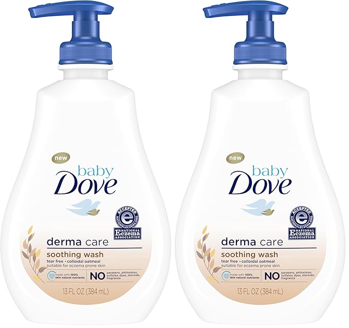 Baby Dove Derma Care Soothing Wash Skin Care with Colloidal Oatmeal Suitable for eczema prone skin 13 oz,(Pack of 2)