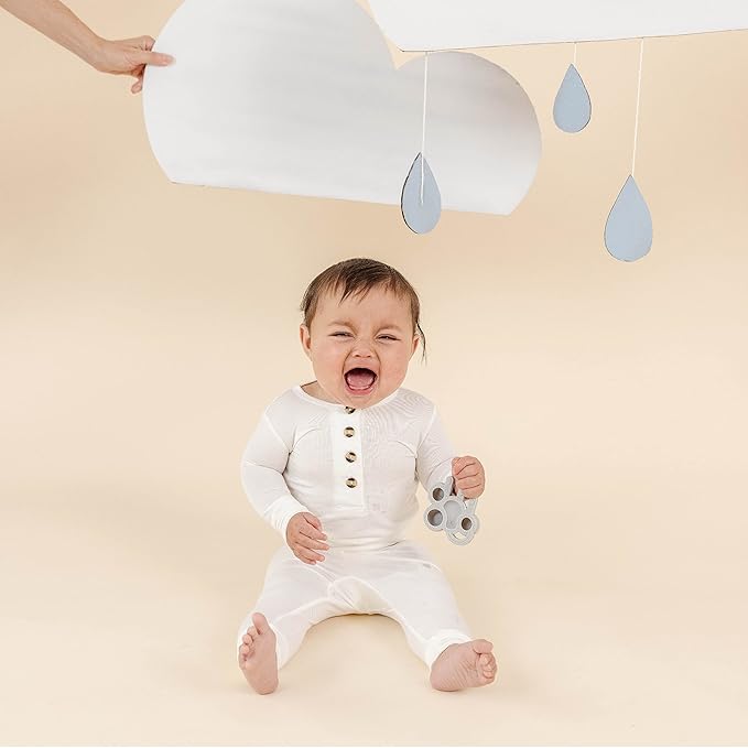 Doddle & Co. The Chew Teether with Poppable Bubbles | Toddler Teething Fidget Toy for Baby | Enhaces Oral Fit & Easy to Hold & Grab | Helps in Development for New Born Babies | Pack of 1 | Rain