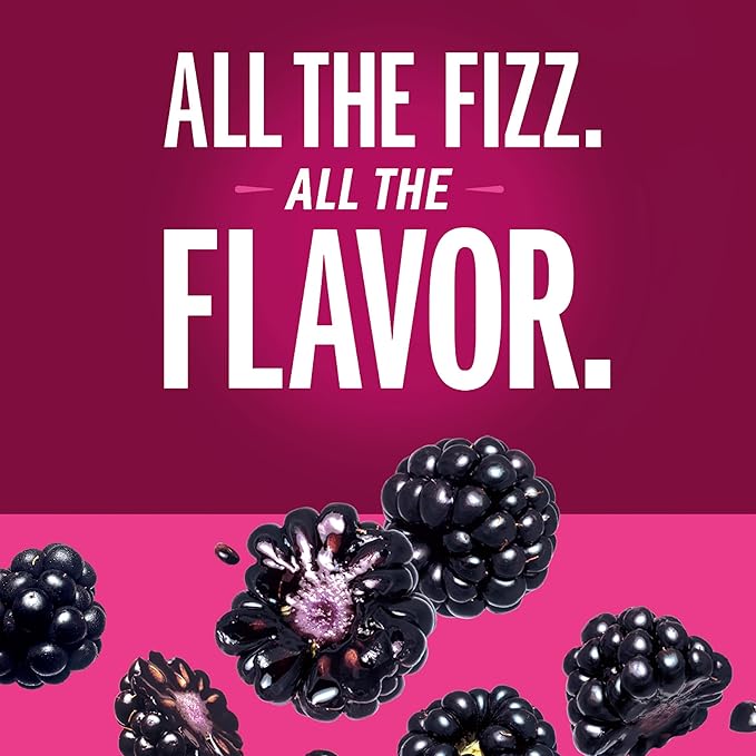 IZZE Sparkling Water Juice Beverage Blend, Blackberry, No Sugar Added, 8.4 FL OZ, 24 Cans