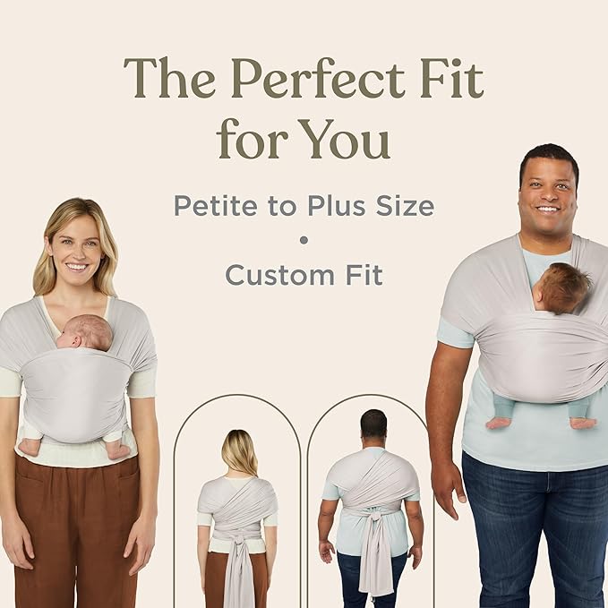 Ergobaby Sustainable Knit Aura Baby Carrier Wrap for Newborn to Toddler (8-25 lbs) - Comfortable, Ergonomic, & Ultra-Soft Newborn Wrap Carrier - One Size Fits Most - Rayon, Twilight Navy