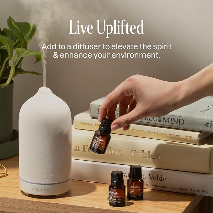 Cliganic Organic Peppermint Essential Oil - 100% Pure Natural for Aromatherapy Diffuser | Non-GMO Verified (Packaging May Vary)