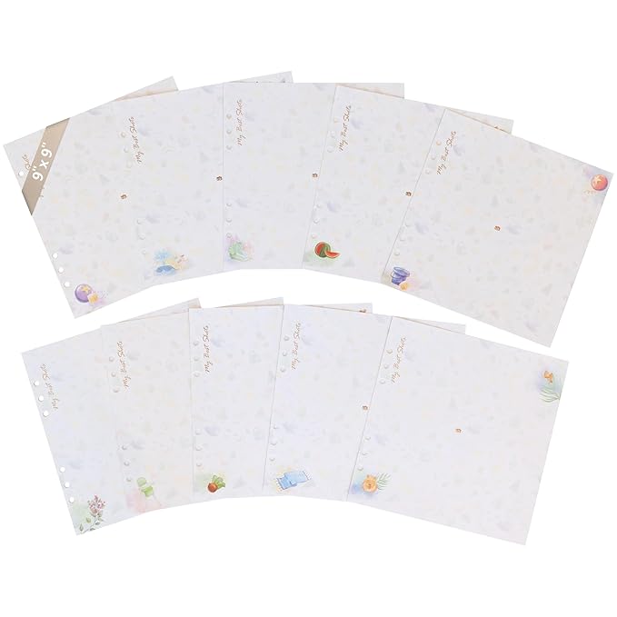 9" x 9" Extra Pages for Photos – Perfect Fit for Yulka Crafts Baby Memory Book “Choose Joy” 9" x 9" | 10 Additional Paper Sheets for Loose-Leaf Baby Photo Album Keepsake Journal - Refill Paper Set